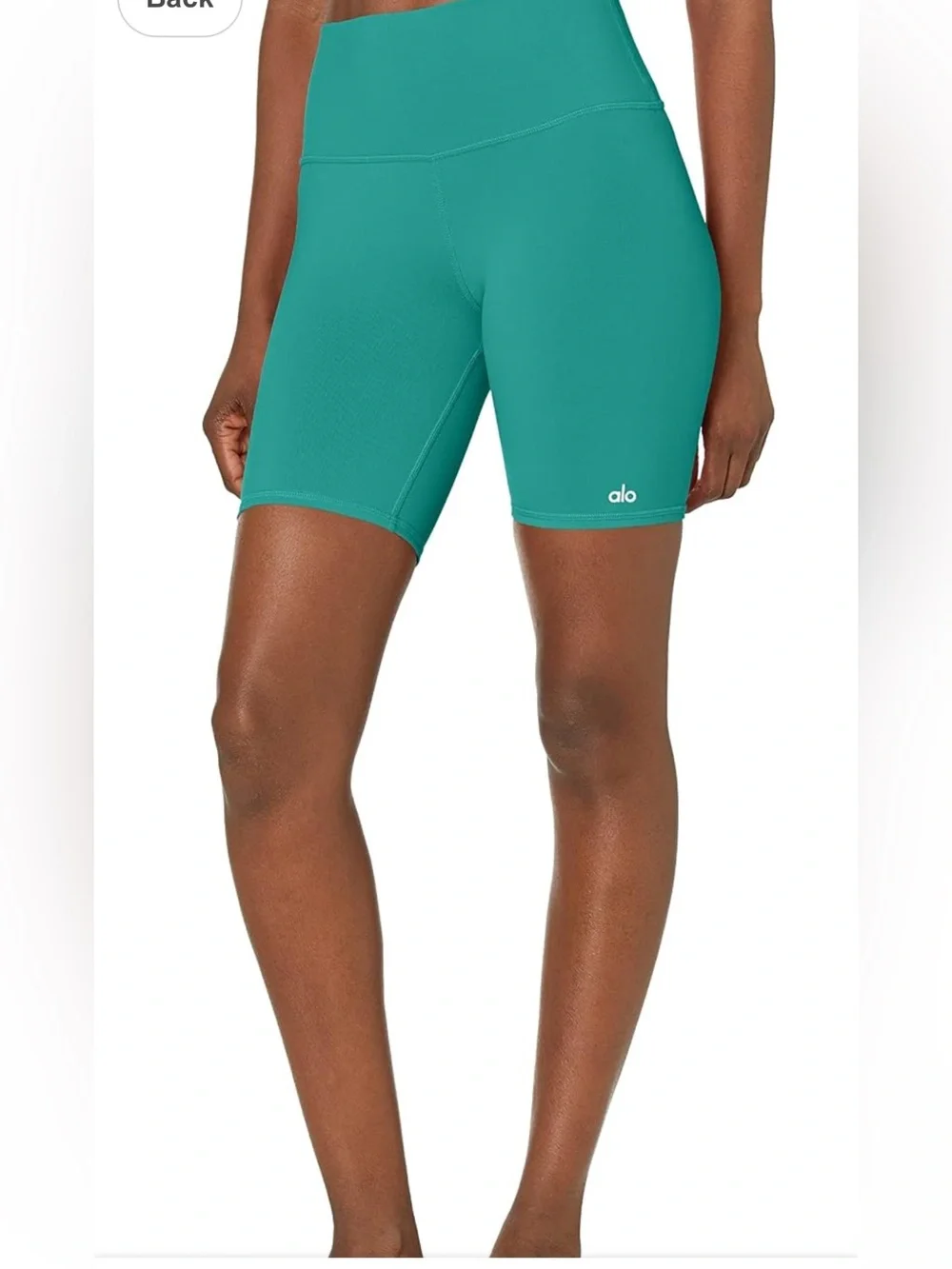 ALO Yoga Teal High-Rise Bike Shorts